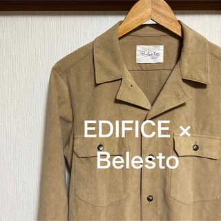 エディフィス(EDIFICE)の【極美品】EDIFICE Belesto フェイクスエード　オープンカラーシャツ(シャツ)