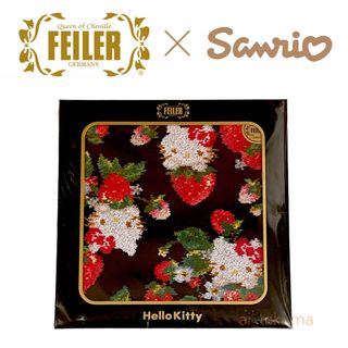 フェイラー(FEILER)の希少！新品未開封 ☆ Sanrio × FEILER  キティハンカチ ブラック(キャラクターグッズ)