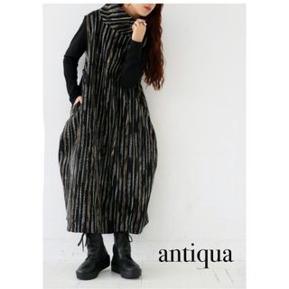 アンティカ(antiqua)の完売品【antiqua】ノースリーブ ウールワンピース(ロングワンピース/マキシワンピース)