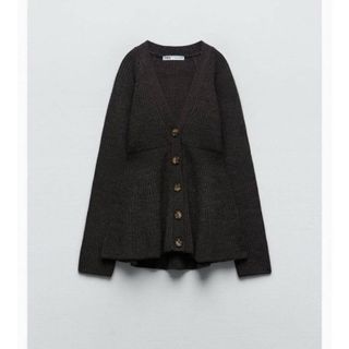 ザラ(ZARA)のZARA フィットウエストニット　カーディガン　ペプラム　ザラ　ニット(カーディガン)