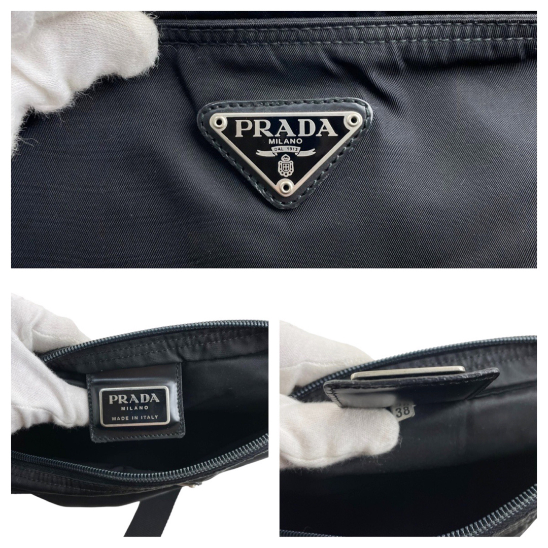 ✨良品　PRADA プラダ　ショルダーバッグ　サコッシュ　ブラック　黒　斜め掛け