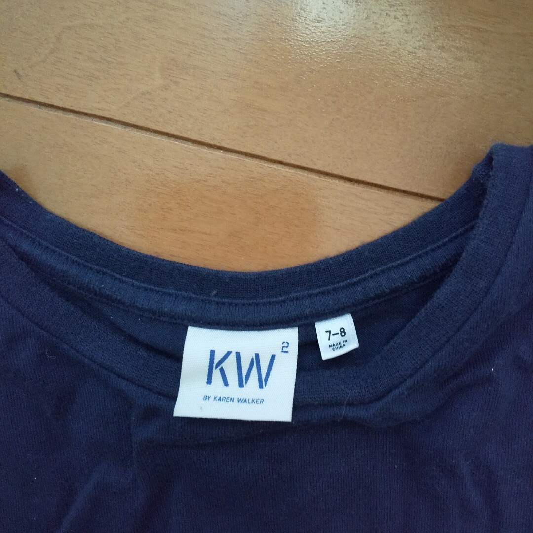 130cm karen walxer ワンピース 紺色 キッズ/ベビー/マタニティのキッズ服女の子用(90cm~)(ワンピース)の商品写真