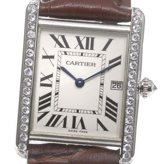 カルティエ(Cartier)のカルティエ CARTIER W1540956 タンク ルイ LM K18WG アフターダイヤ クォーツ メンズ _790159(腕時計(アナログ))