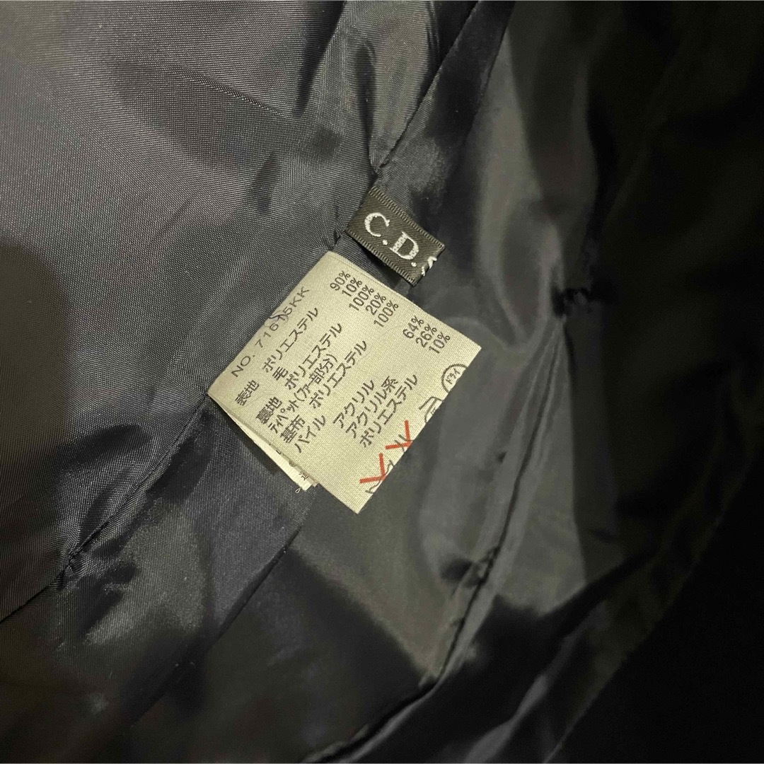 C.D.S BASIC(シーディーエスベーシック)のCDS basic コート 刺繍 アルベロベロ風 ネイビー レディースのジャケット/アウター(ロングコート)の商品写真