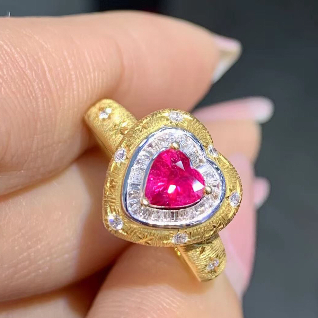 天然 ルビー ダイヤモンド リング 0.2ct k18 ¥ レディースのアクセサリー(リング(指輪))の商品写真