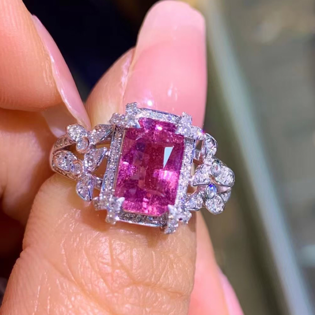 天然パープル サファイア  ダイヤ リング2.6ct k18 ¥ レディースのアクセサリー(リング(指輪))の商品写真