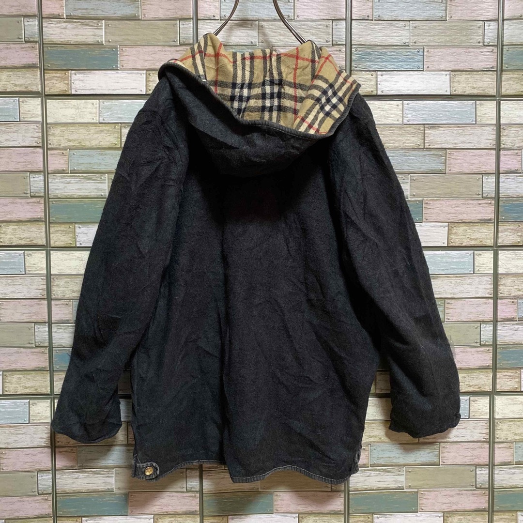 【90's】バーバリーズ ウールコート バーバリーチェック ワンポイント刺繍ロゴ 【90's】バーバリーズ ウールコート バーバリーチェック ワンポイント刺繍ロゴ