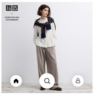 ユニクロ(UNIQLO)のユニクロ　 ブラッシュドジャージー タックワイドパンツ　(カジュアルパンツ)