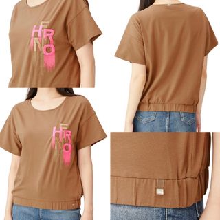 HERNO - ヘルノ 刺繍ロゴ入り ドロップショルダーTシャツ 40の通販 by ...