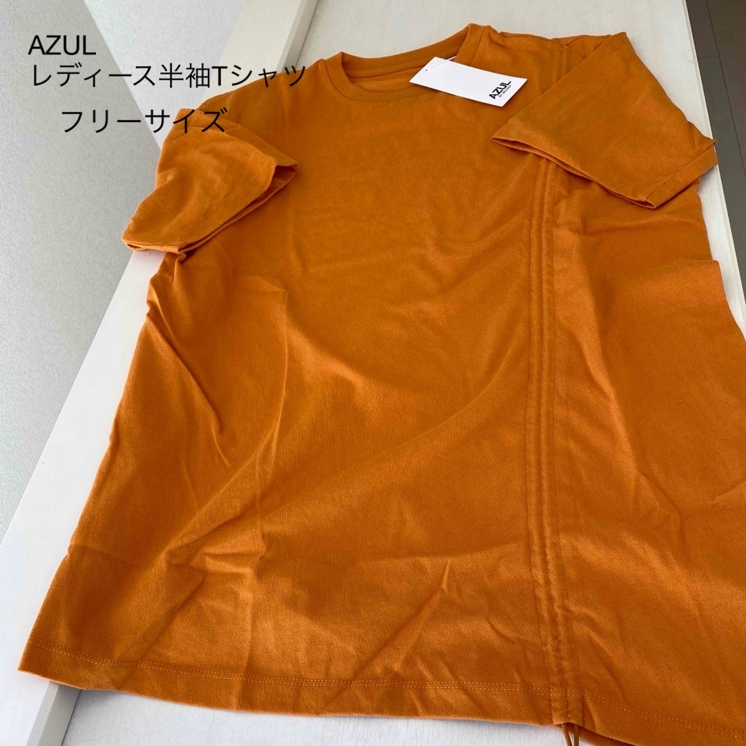 AZULレディース半袖Tシャツ　オレンジ　フリーサイズ　新品 | フリマアプリ ラクマ
