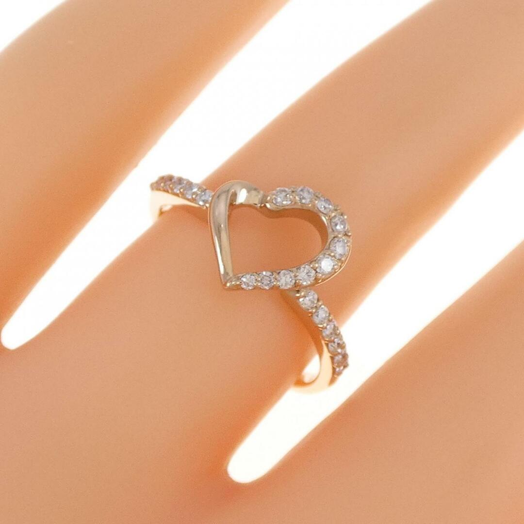 K18PG ハート ダイヤモンド リング 0.18CT レディースのアクセサリー(リング(指輪))の商品写真