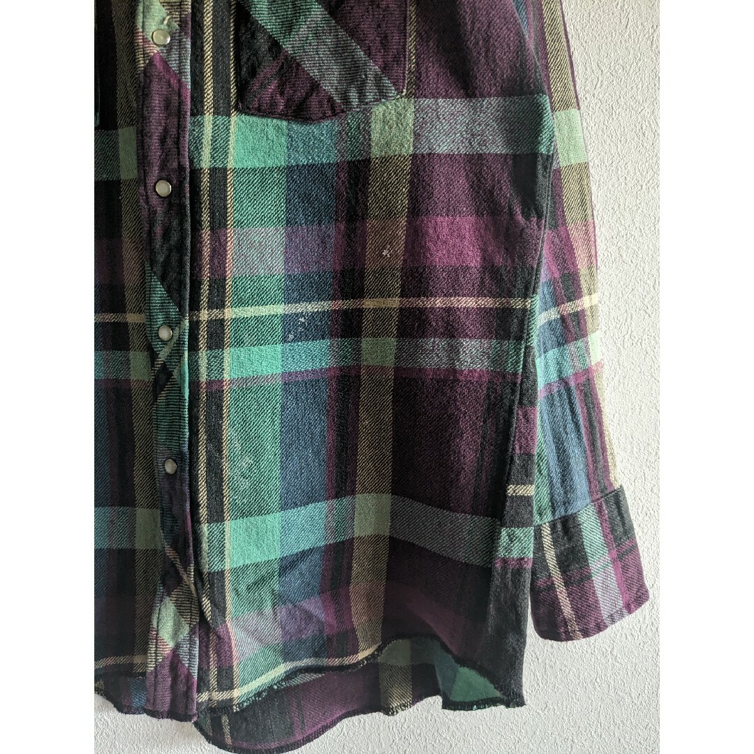 Wrangler(ラングラー)のOLD Wrangler CHECK WESTERN SHIRT GREEN メンズのトップス(シャツ)の商品写真