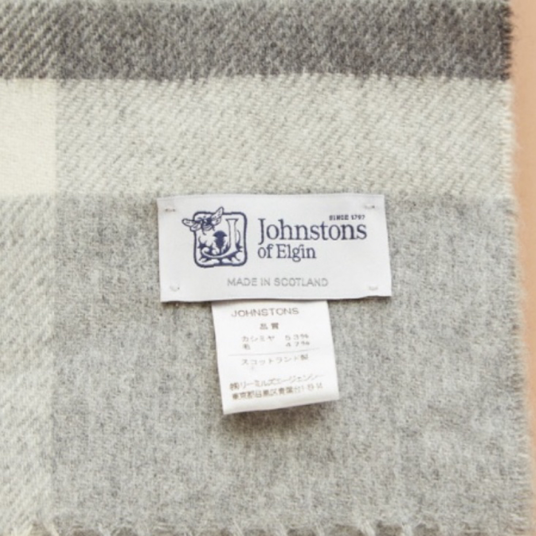 Johnstons(ジョンストンズ)の新品未使用 B&Y別注 Johnstons カシミヤミックスチェックストール レディースのファッション小物(マフラー/ショール)の商品写真