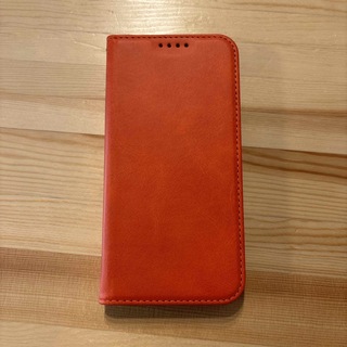 iPhone15ケース　手帳型　オレンジ(モバイルケース/カバー)