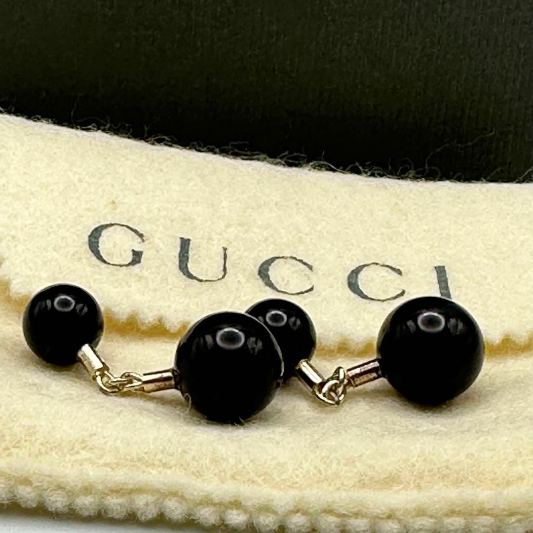 GUCCI - グッチ ボール シルバー925 黒 メンズ カフス ビジネス GUCCI - グッチ ボール シルバー925 黒 メンズ カフス ビジネス