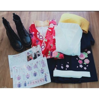 アリサナ 袴 ブーツ付き 150 女の子 袴セット 小学校　卒業式(和服/着物)