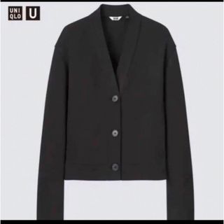 ユニクロ(UNIQLO)のUNIQLO スウェット　vネックカーディガン(ノーカラージャケット)