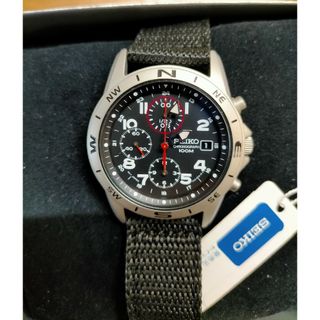 セイコー(SEIKO)のバーゲン価格!!セイコークォーツ クロノグラフ ミリタリーブラック(腕時計(アナログ))