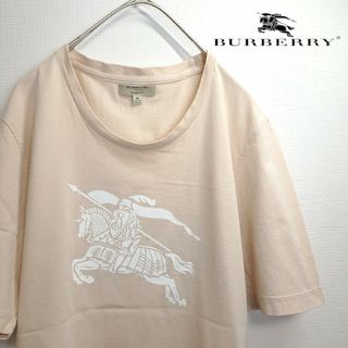 バーバリー(BURBERRY)の【ビッグロゴ】BURBERRY LONDON 半袖 Tシャツ ベージュ M(Tシャツ/カットソー(半袖/袖なし))