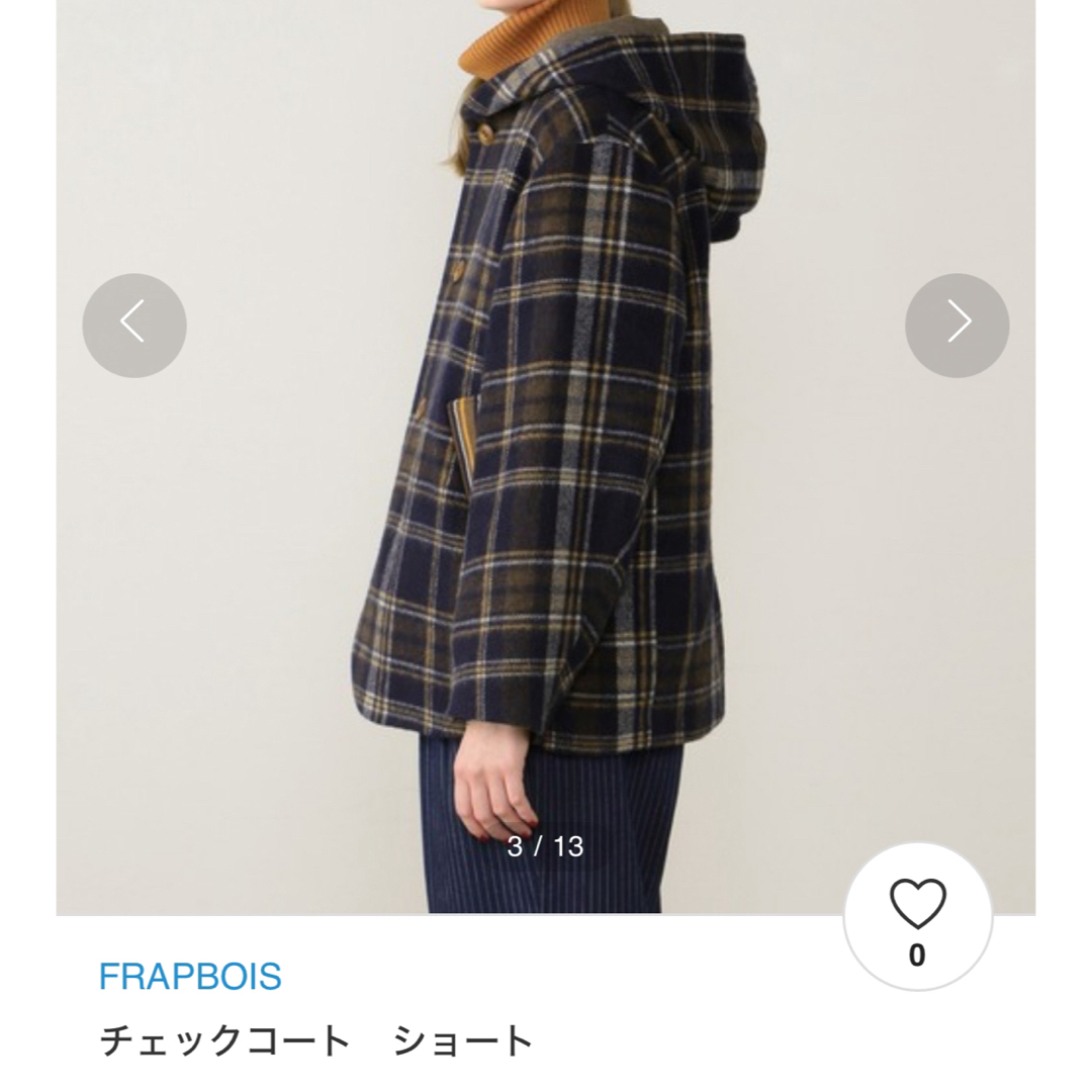 FRAPBOIS(フラボア)の☆美品☆FRAPBOIS チェックコート レディースのジャケット/アウター(ブルゾン)の商品写真