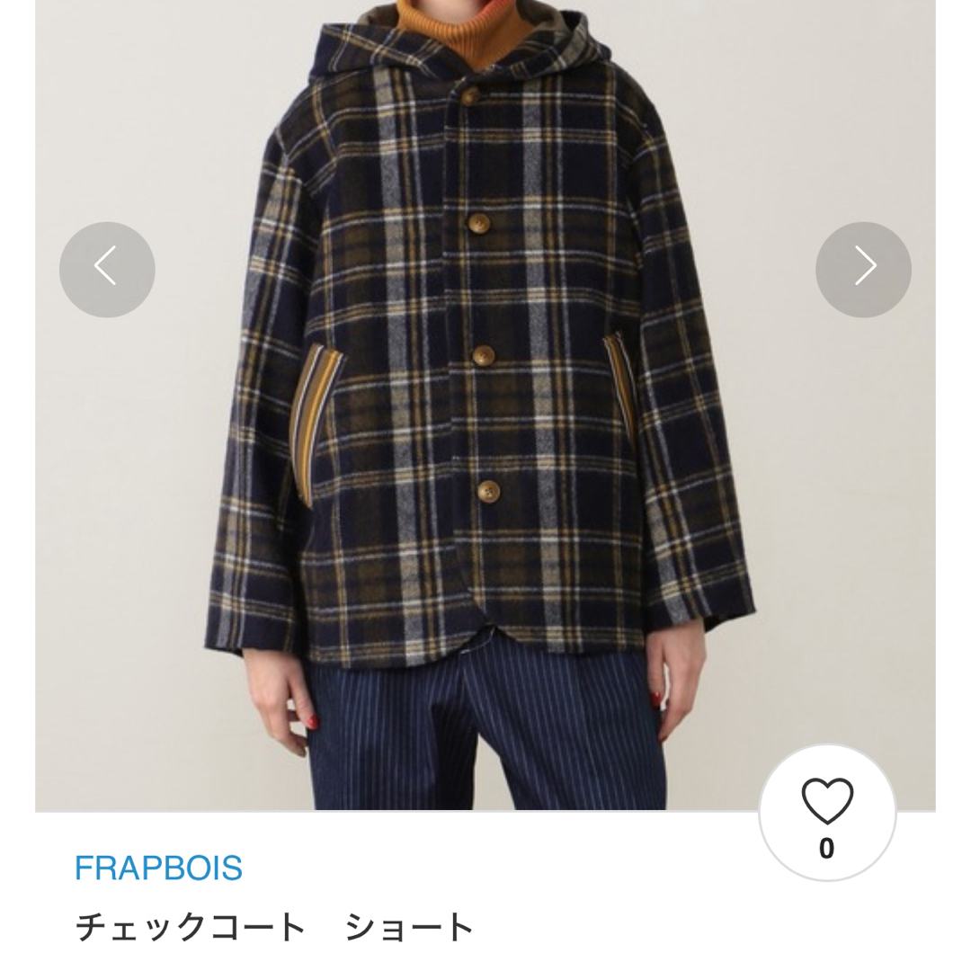 FRAPBOIS(フラボア)の☆美品☆FRAPBOIS チェックコート レディースのジャケット/アウター(ブルゾン)の商品写真