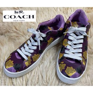 コーチ(COACH)の【美品】コーチ COACH 靴 スニーカー フラワー　ペイント(スニーカー)