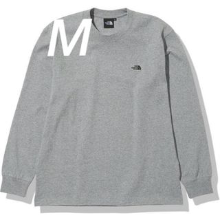 ザノースフェイス(THE NORTH FACE)の【新品】ノースフェイス　長袖ヌプシコットンtシャツ  ミックスグレー　Mサイズ(Tシャツ/カットソー(七分/長袖))