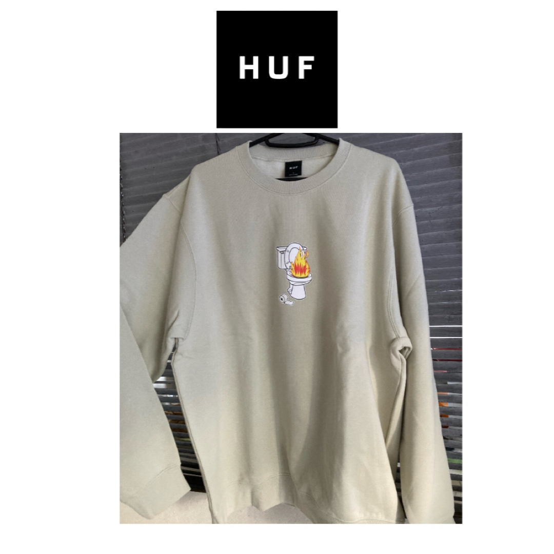 HUF - ☆新品☆サイズL☆ HUF ハフ ☆TOILET FIRE トレーナー ベージュ