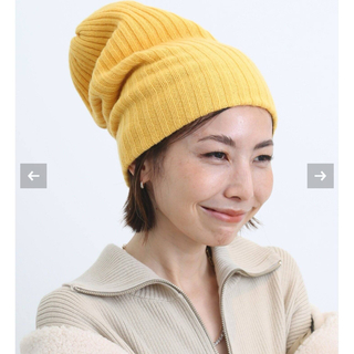 アパルトモンドゥーズィエムクラス(L'Appartement DEUXIEME CLASSE)のダグ付き L'AppartementCashmere knit Cap (ニット帽/ビーニー)