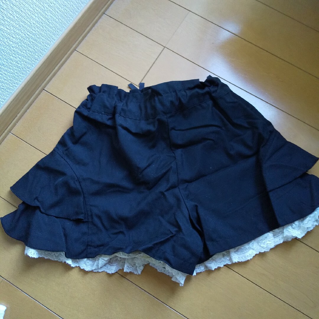 150cm キュロットスカート 黒 キッズ/ベビー/マタニティのキッズ服女の子用(90cm~)(スカート)の商品写真