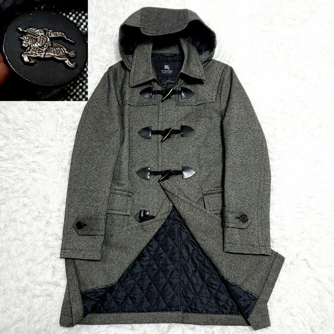BURBERRY BLACK LABEL(バーバリーブラックレーベル)の美品 L  バーバリーブラックレーベル  ダッフル ウール キルティング 中綿 メンズのジャケット/アウター(ダッフルコート)の商品写真