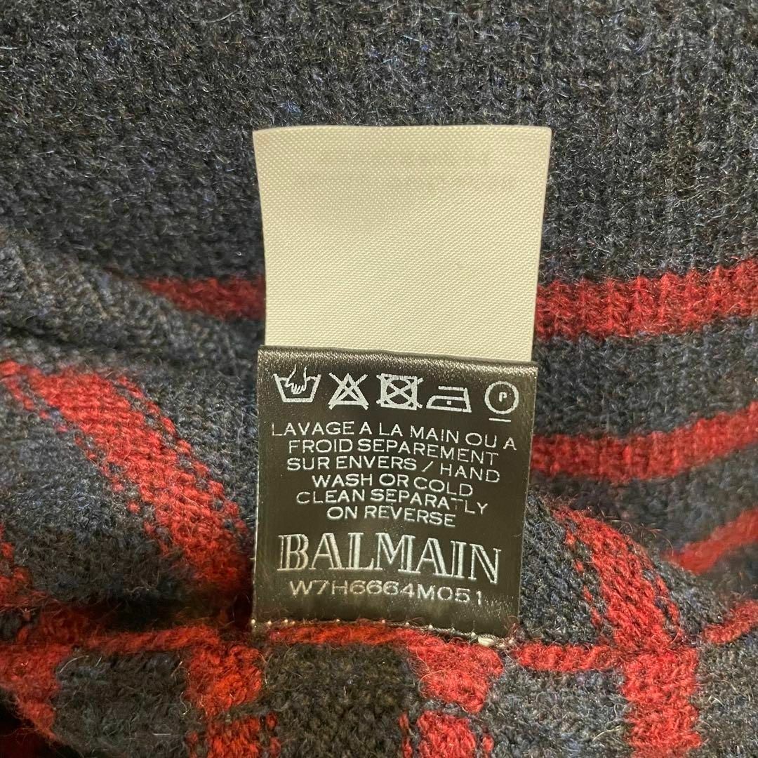 BALMAIN(バルマン)のバルマン BALMAIN 正規品 ゴールド カシミア ボーダー ニット メンズのトップス(ニット/セーター)の商品写真