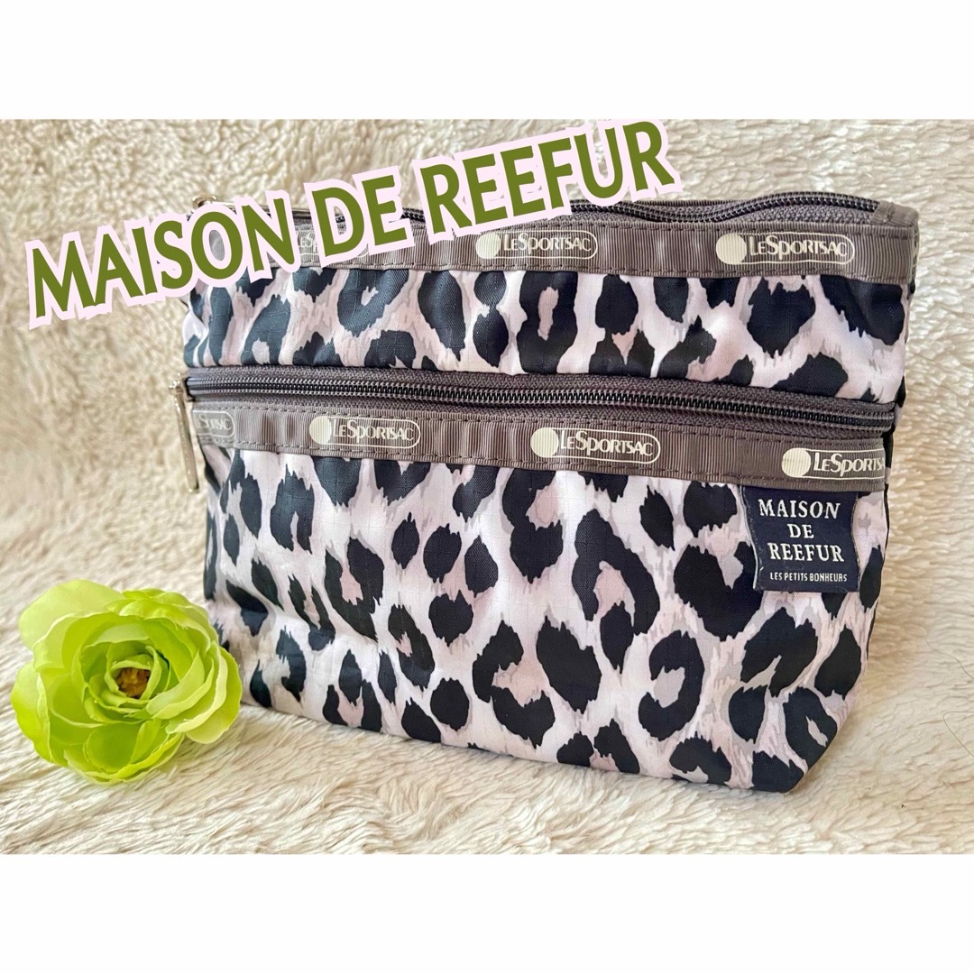 LeSportsac(レスポートサック)のレスポ×MAISON DE REEFURコラボ　コスメポーチ　レオパード柄 レディースのファッション小物(ポーチ)の商品写真