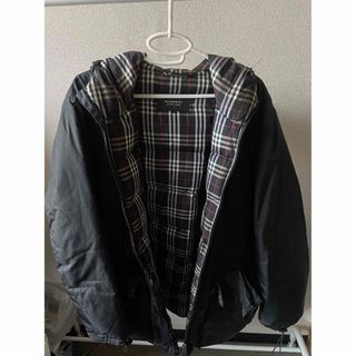 バーバリーブラックレーベル(BURBERRY BLACK LABEL)のバーバリー　ダウンジャケット　ファー取り外し可能　L  ブラック　(ダウンジャケット)