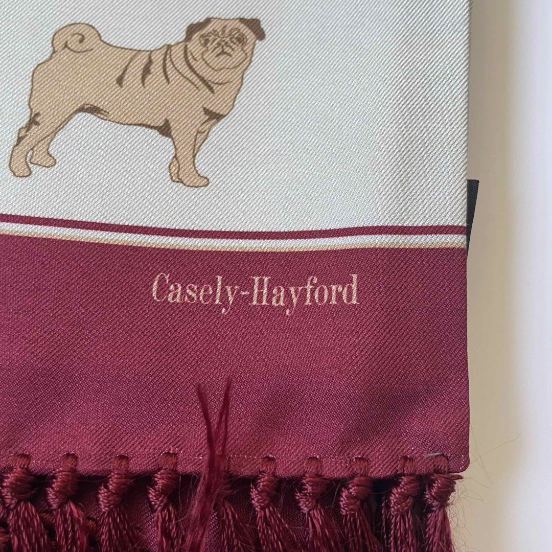 【イタリア製】  Casely Hayford　シルク100% 犬柄　ストール メンズのファッション小物(ストール)の商品写真
