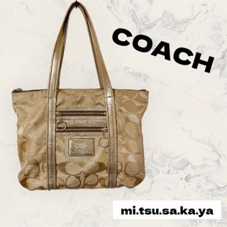 コーチ(COACH)のcoachコーチ　A4サイズ可　シグネチャートートバッグ　ポピーオプアート手提げ(トートバッグ)