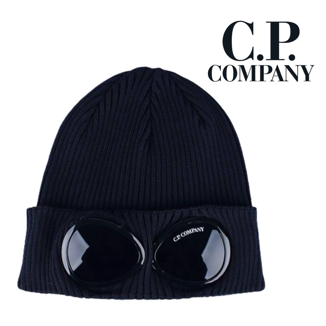 CP_ROE状態新品 定価2.1万円 C.P.COMPANY ゴーグル ニットキャップ ネイビー