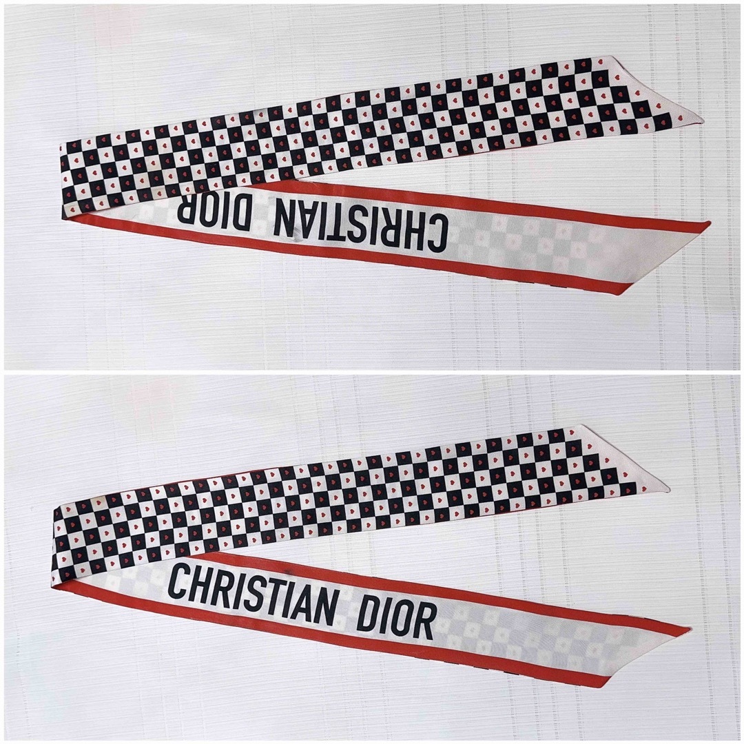 Christian Dior(クリスチャンディオール)のDIOR ディオール　ハート　ロゴ入り　ミッツァ　スカーフ　バンドー　美品 レディースのファッション小物(バンダナ/スカーフ)の商品写真