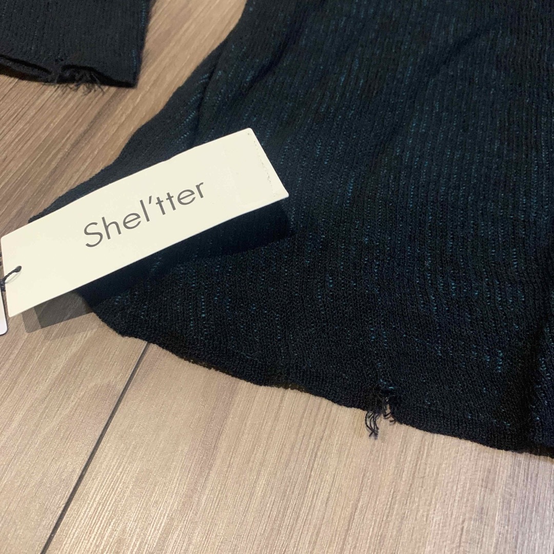 Shel'tter ORIGINAL(シェルターオリジナル)のシェルター 新品 ダメージニット ブラック フリー 福袋 Shel‘tter レディースのトップス(ニット/セーター)の商品写真