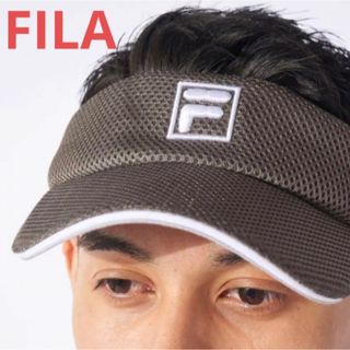 FILA - フィラ ゴルフ　ブラウン　無地　ワンポイント　バイザー サンバイザー メンズ