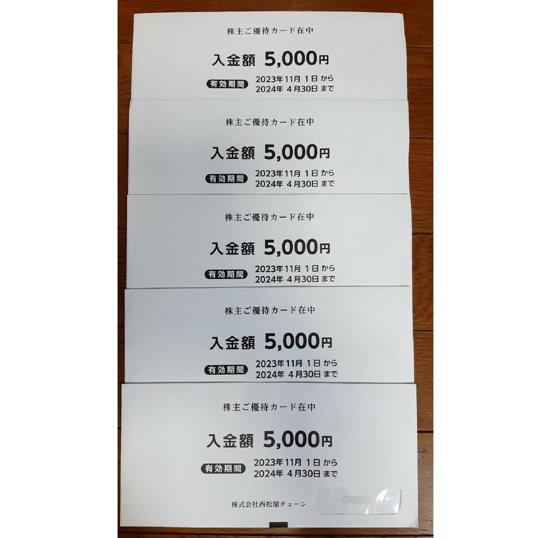 西松屋　株主優待カード　25,000円分チケット