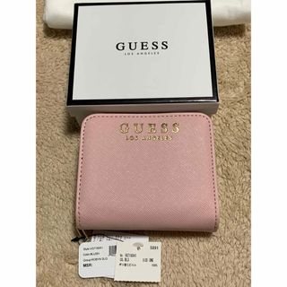 ゲス(GUESS)のGUESS 二つ折り財布 ピンク財布 新品未使用品(財布)