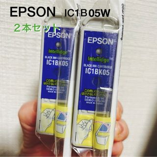 エプソン(EPSON)のEPSON／純正品インクカートリッジ／IC1BK 05W／ブラック2個セット(PC周辺機器)