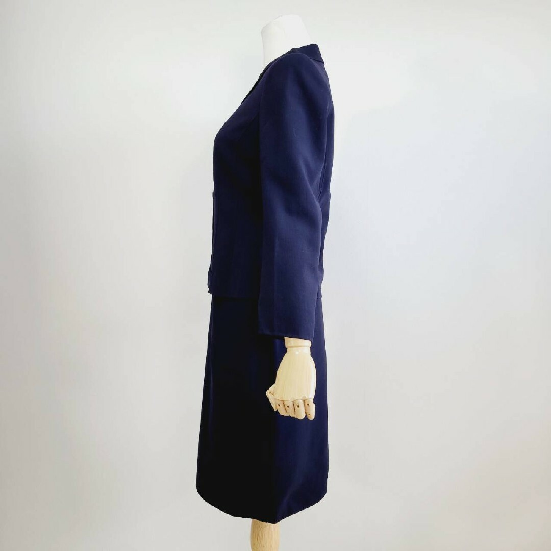FOXEY(フォクシー)の【お受験スーツ】サイズ40　フォクシー　スカート　スーツセットアップ　濃紺 レディースのフォーマル/ドレス(スーツ)の商品写真