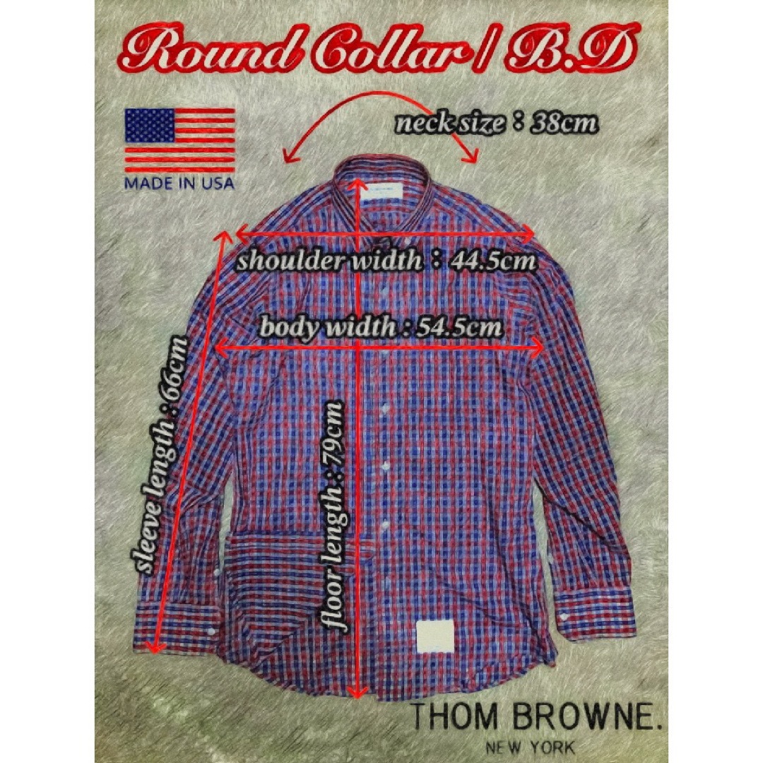 専門店では
 【中古】【正規品保証】182939 【美品】THOM BROWNE／トムブラウン／ラウンドカラーB.D／チェック トップス 2