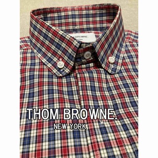 THOM BROWNE - 極美品▽THOM BROWNE トムブラウン チェック柄 ボタン