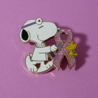 スヌーピー(SNOOPY)のスヌーピー　ドクター　ウッドストック　ピンクリボンピン　Ａタイプ(キャラクターグッズ)