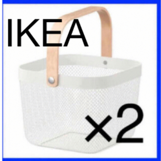 IKEA  RISATORP リーサトルプ バスケット ホワイト　２つ(バスケット/かご)
