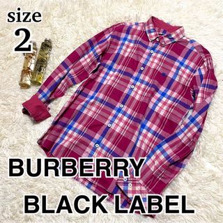 バーバリーブラックレーベル(BURBERRY BLACK LABEL)の未使用に近い　バーバリーブラックレーベル　チェック　ボタンダウン　2 綿100%(シャツ)