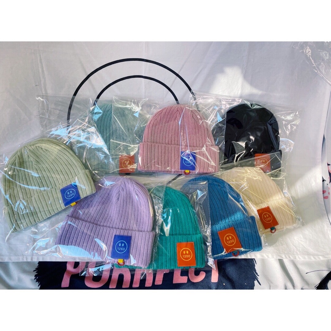 韓国子供服　男の子女の子兼用ニット帽子 ミント キッズ/ベビー/マタニティのこども用ファッション小物(帽子)の商品写真